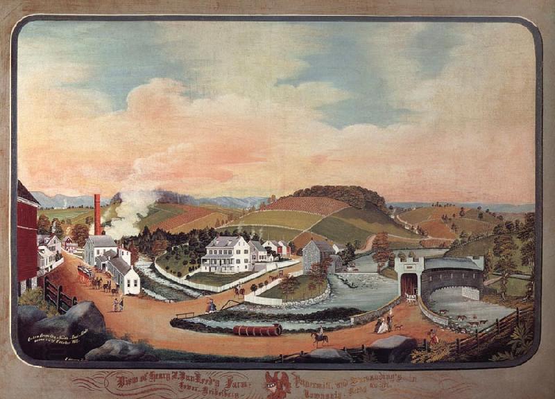 Hofmann Charles C. View of Henry Z.Van Reed's Farm,Papermill and Surroudings China oil painting art